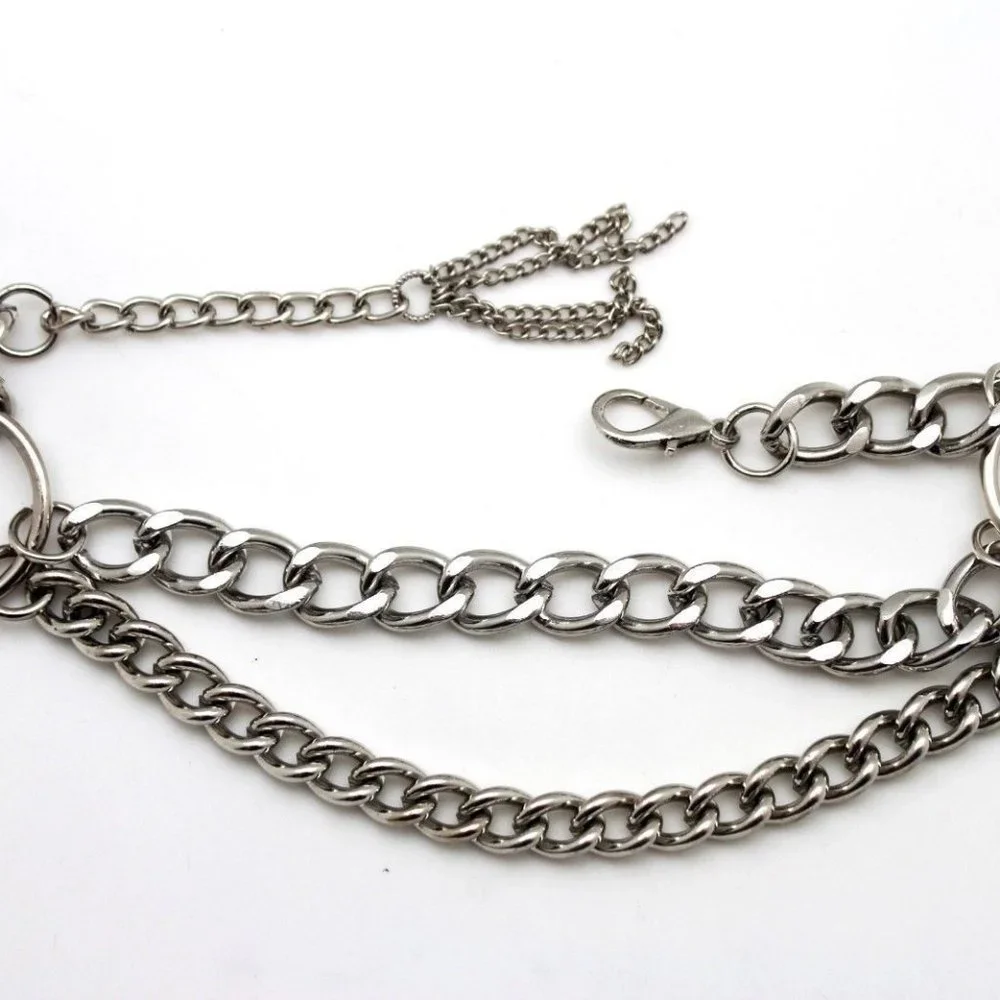 Women Silver Metal Boot Chain Bracelet Circle Back Tassel Shoe Charm Anklet - Picture 8 of 12